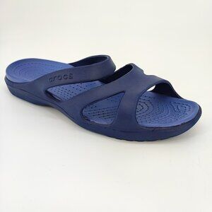 Crocs Monterey Women's Size 10 Rubber Blue Comfort Strappy Wedge Sandals